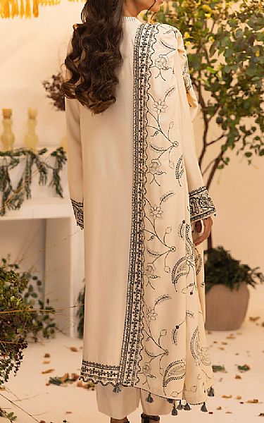 Lsm Off-white Cashmi Wool Suit | Pakistani Winter Dresses in USA- Image 2