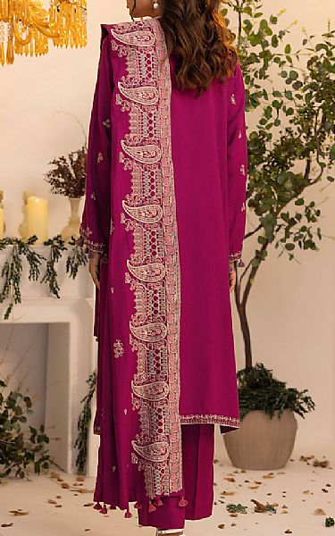 Lsm Magenta Cashmi Wool Suit | Pakistani Winter Dresses in USA- Image 2