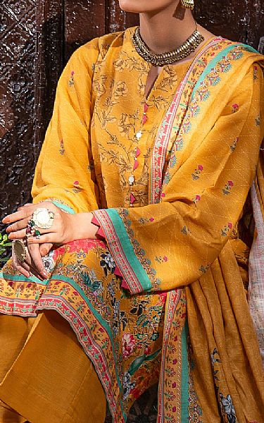 Lsm Mustard Khaddar Suit | Pakistani Winter Dresses in USA- Image 2