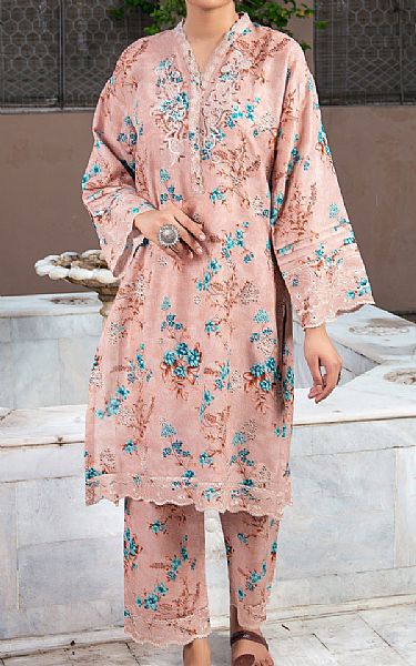 Lsm Peach Khaddar Suit (2 Pcs) | Pakistani Winter Dresses in USA- Image 1