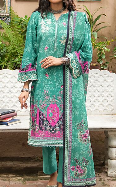 Lsm Aqua Khaddar Suit | Pakistani Winter Dresses in USA- Image 1