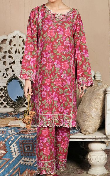 Lsm Multicolor Khaddar Suit (2 Pcs) | Pakistani Winter Dresses in USA- Image 1