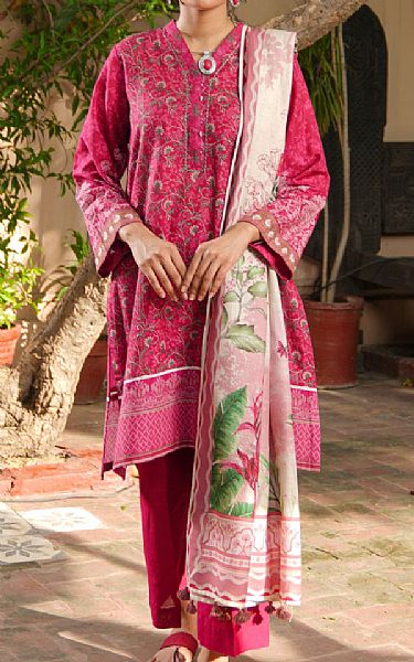 Lsm Deep Pink Khaddar Suit | Pakistani Winter Dresses in USA- Image 1