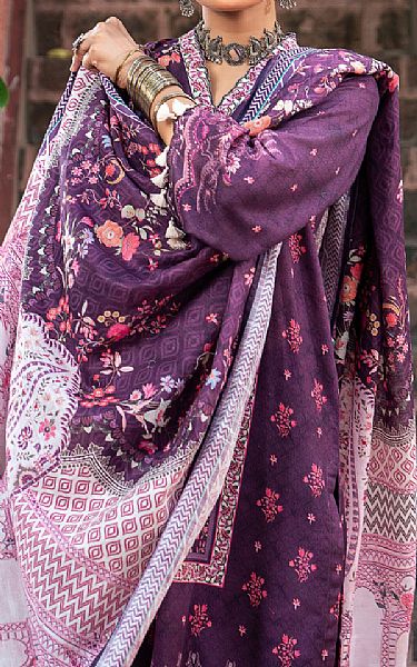 Lsm Plum Khaddar Suit | Pakistani Winter Dresses in USA- Image 2