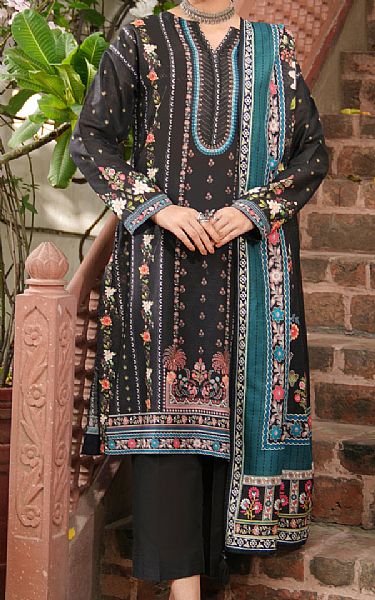 Lsm Black Khaddar Suit | Pakistani Winter Dresses in USA- Image 1