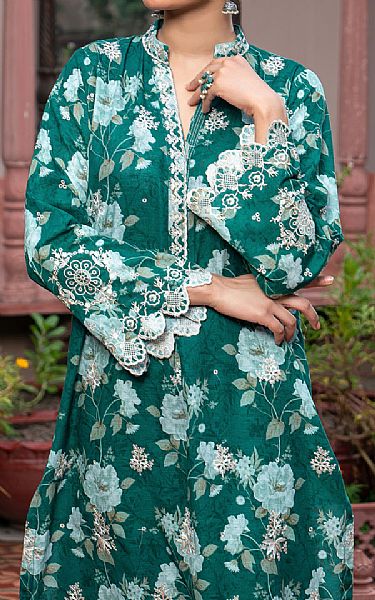 Lsm Green Khaddar Suit (2 Pcs) | Pakistani Winter Dresses in USA- Image 2