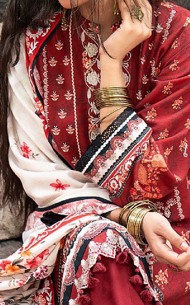 Lsm Wine Red Khaddar Suit | Pakistani Winter Dresses in USA- Image 2
