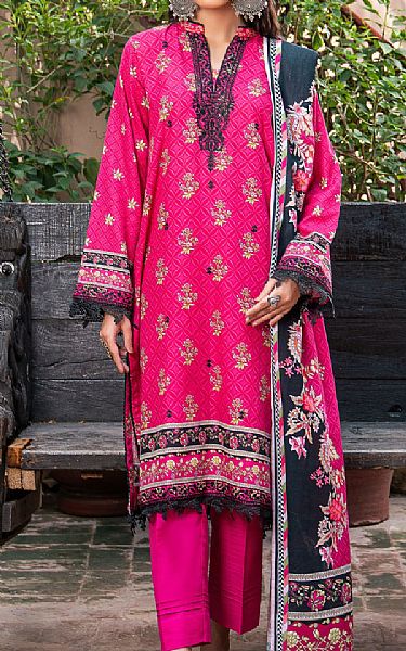 Lsm Hot Pink Khaddar Suit | Pakistani Winter Dresses in USA- Image 1