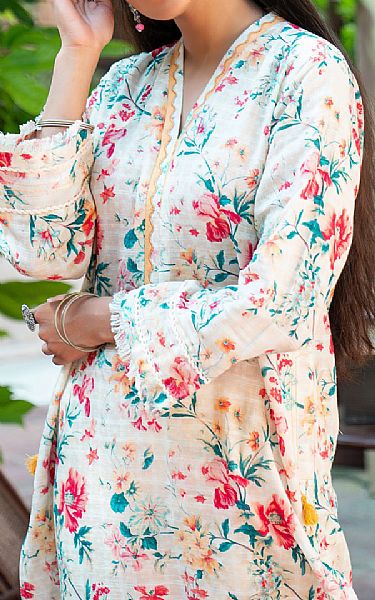 Lsm Off-white Khaddar Suit (2 Pcs) | Pakistani Winter Dresses in USA- Image 2
