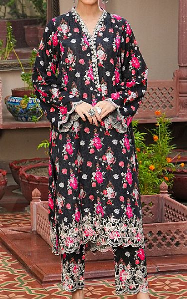 Lsm Black Khaddar Suit (2 Pcs) | Pakistani Winter Dresses in USA- Image 1