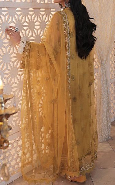 Lsm Mustard Net Suit | Pakistani Dresses in USA- Image 2