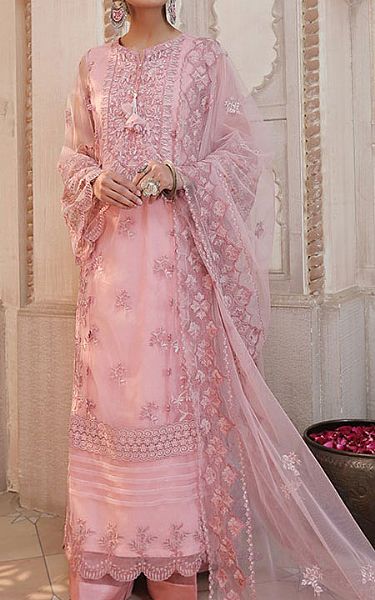 Lsm Baby Pink Net Suit | Pakistani Dresses in USA- Image 1