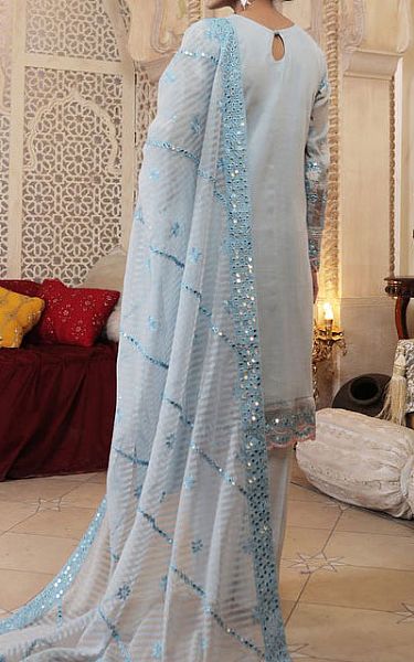 Lsm Baby Blue Cotton Net Suit | Pakistani Dresses in USA- Image 2