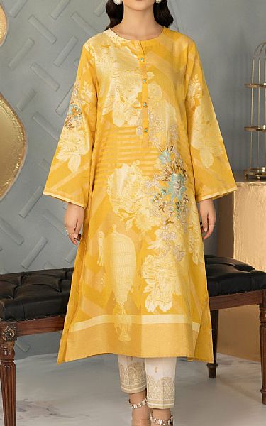 Limelight Golden Yellow Jacquard Suit (2 Pcs) | Pakistani Winter Dresses- Image 1