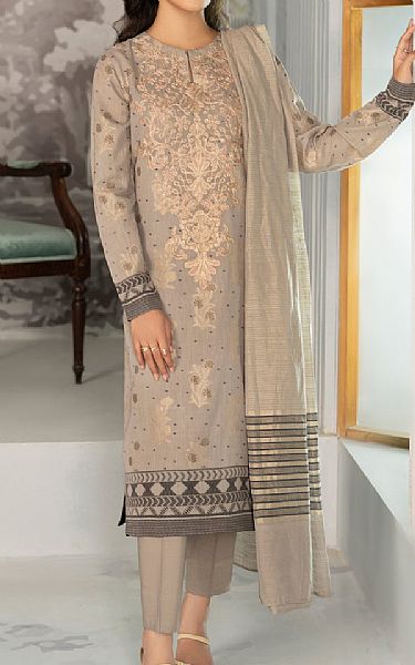 Limelight Beige Jacquard Suit | Pakistani Winter Dresses- Image 1