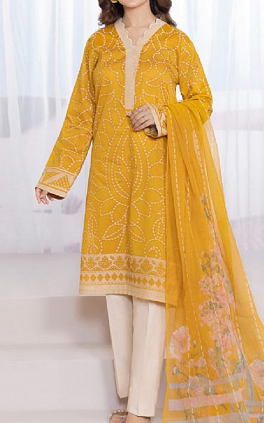 Limelight Mustard Jacquard Suit (2 Pcs) | Pakistani Dresses in USA- Image 1