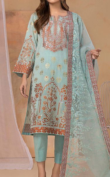 Limelight Sky Blue Jacquard Suit | Pakistani Winter Dresses- Image 1