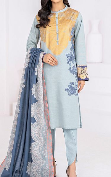 Limelight Baby Blue Khaddar Suit (2 Pcs) | Pakistani Winter Dresses- Image 1