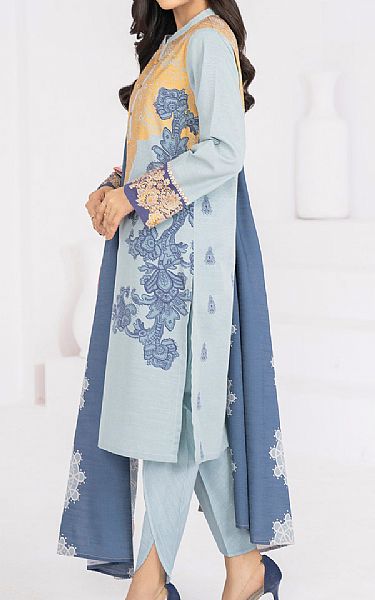 Limelight Baby Blue Khaddar Suit (2 Pcs) | Pakistani Winter Dresses- Image 2