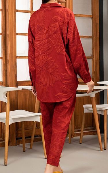 Limelight Red Khaddar Kurti | Pakistani Dresses in USA- Image 2