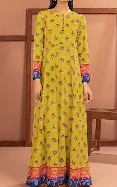 Limelight Golden Yellow Khaddar Kurti | Pakistani Winter Dresses- Image 1