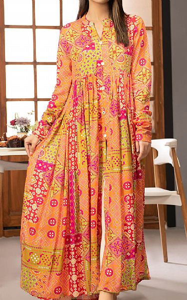 Limelight Yellow Linen Kurti | Pakistani Winter Dresses- Image 1