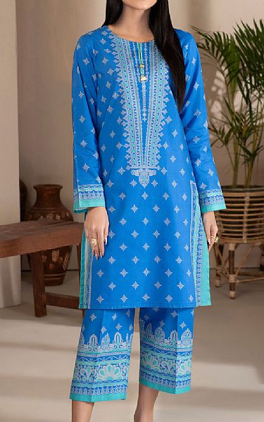 Limelight Cornflower Blue Khaddar Suit (2 Pcs) | Pakistani Winter Dresses- Image 1
