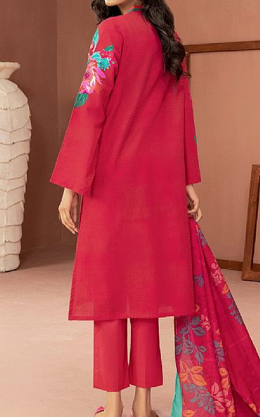 Limelight Carmine Red Khaddar Suit (2 Pcs) | Pakistani Winter Dresses- Image 2