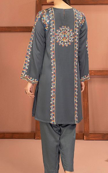 Limelight Slate Grey Linen Suit (2 Pcs) | Pakistani Winter Dresses- Image 2