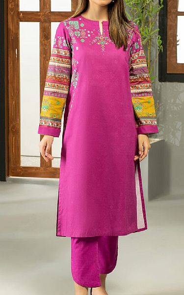 Limelight Shocking Pink Khaddar Suit (2 Pcs) | Pakistani Winter Dresses- Image 1