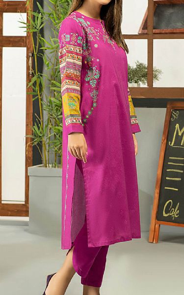 Limelight Shocking Pink Khaddar Suit (2 Pcs) | Pakistani Winter Dresses- Image 2