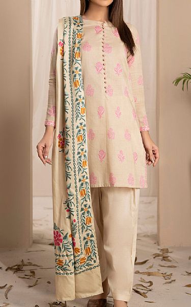 Limelight Ivory Khaddar Suit | Pakistani Winter Dresses- Image 1