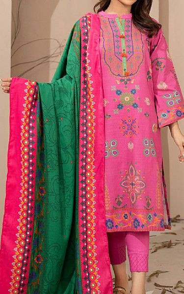 Limelight Hot Pink Khaddar Suit | Pakistani Winter Dresses- Image 1
