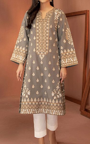 Limelight Grey Khaddar Kurti | Pakistani Winter Dresses- Image 1