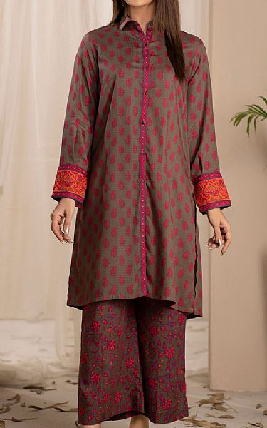 Limelight Umber Brown Linen Suit (2 Pcs) | Pakistani Dresses in USA- Image 1