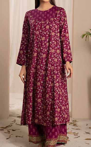 Limelight Egg Plant Linen Suit (2 Pcs) | Pakistani Winter Dresses- Image 1