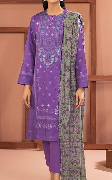 Limelight Amethyst Purple Cotton Suit | Pakistani Winter Dresses- Image 1