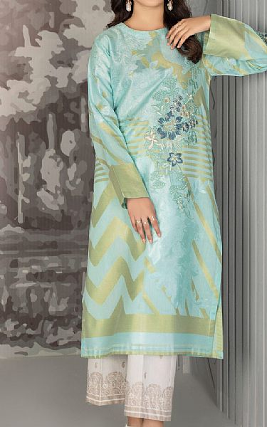 Limelight Sky Blue Jacquard Suit (2 Pcs) | Pakistani Winter Dresses- Image 1
