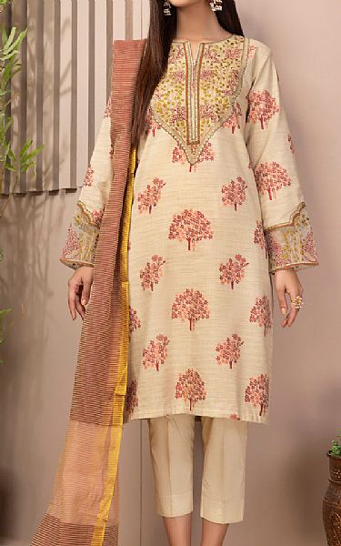 Limelight Ivory Jacquard Suit | Pakistani Winter Dresses- Image 1