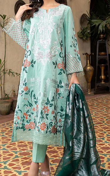 Limelight Sky Blue Jacquard Suit | Pakistani Winter Dresses- Image 1