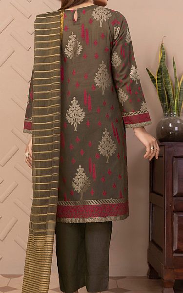 Limelight Walnut Brown Jacquard Suit | Pakistani Winter Dresses- Image 2