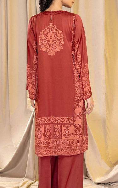 Limelight Auburn Red Silk Kurti | Pakistani Winter Dresses in USA- Image 2