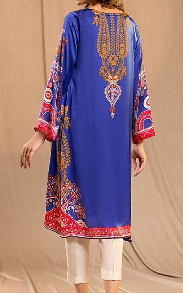Limelight Cobalt Blue Silk Kurti | Pakistani Winter Dresses- Image 2