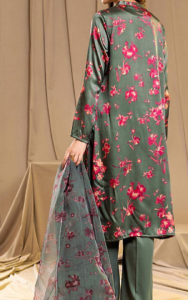 Limelight Dark Grey Silk Suit (2 Pcs) | Pakistani Winter Dresses in USA- Image 2