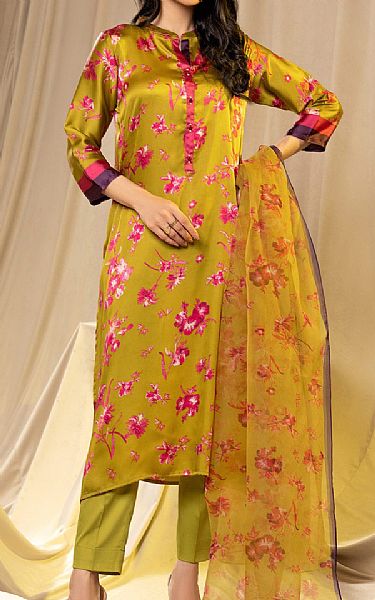 Limelight Mustard Silk Suit (2 Pcs) | Pakistani Winter Dresses- Image 1