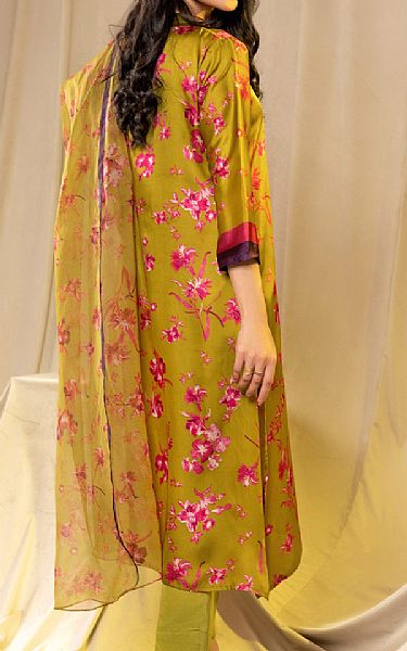 Limelight Mustard Silk Suit (2 Pcs) | Pakistani Winter Dresses- Image 2