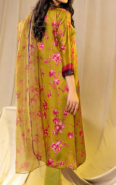 Limelight Mustard Silk Suit (2 Pcs) | Pakistani Winter Dresses in USA- Image 2