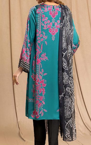 Limelight Teal Silk Suit (2 Pcs) | Pakistani Winter Dresses- Image 2