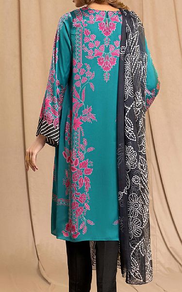 Limelight Teal Silk Suit (2 Pcs) | Pakistani Winter Dresses in USA- Image 2