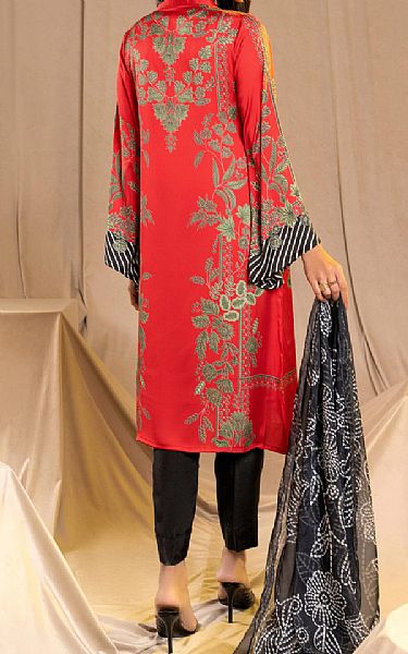 Limelight Red Silk Suit (2 Pcs) | Pakistani Winter Dresses- Image 2